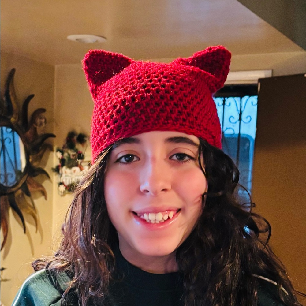 Kitty Cat Hat Teen-Adult Hand Crochet